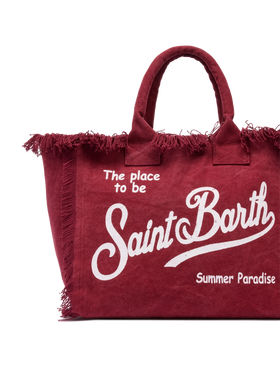 Burgundy cotton canvas Vanity tote bag - MC2 Saint Barth