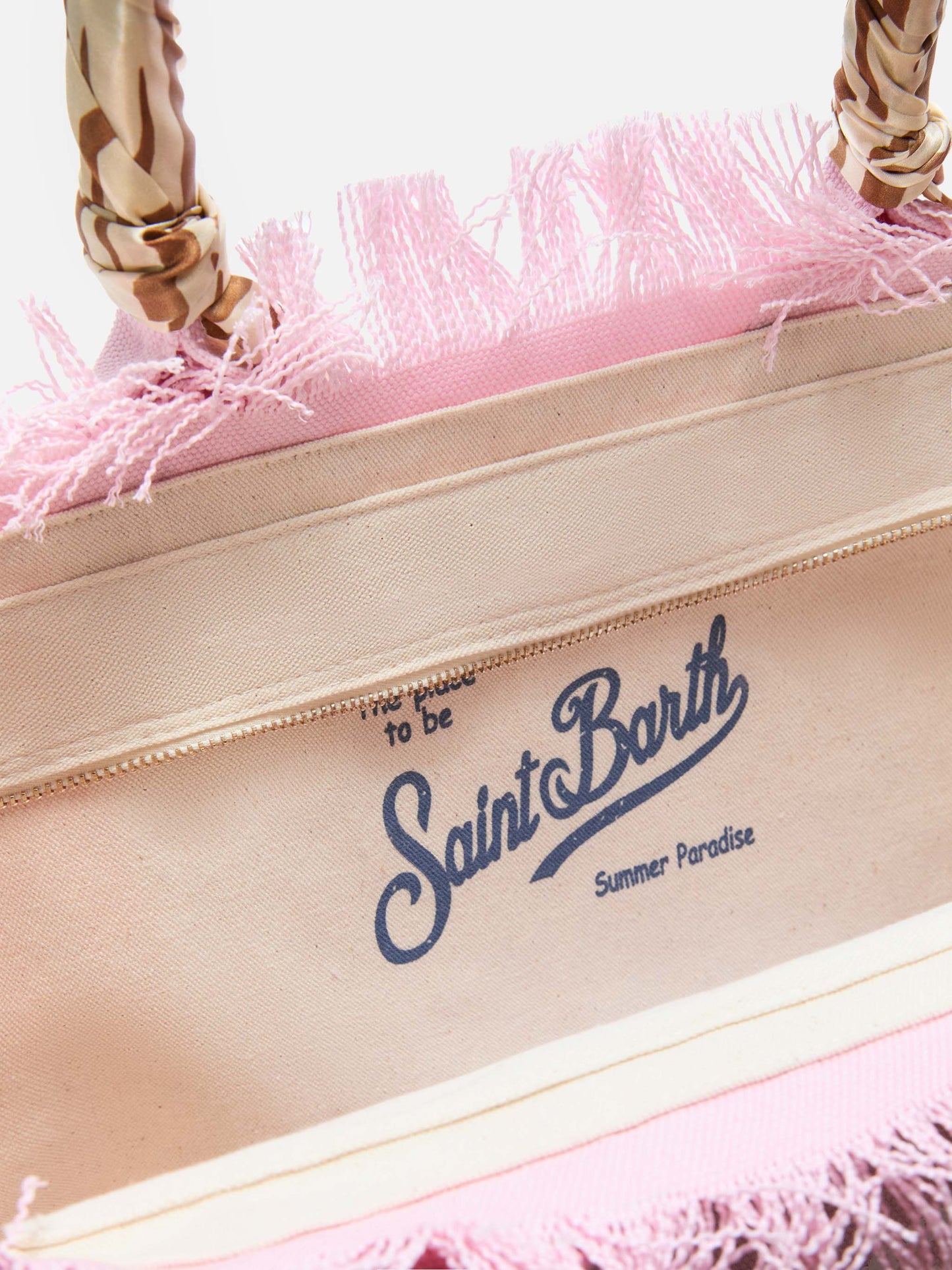 Borsa Vanity canvas stampa safari rosa