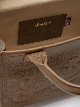 Borsa a spalla Vanity Bag Midi in pelle martellata marrone