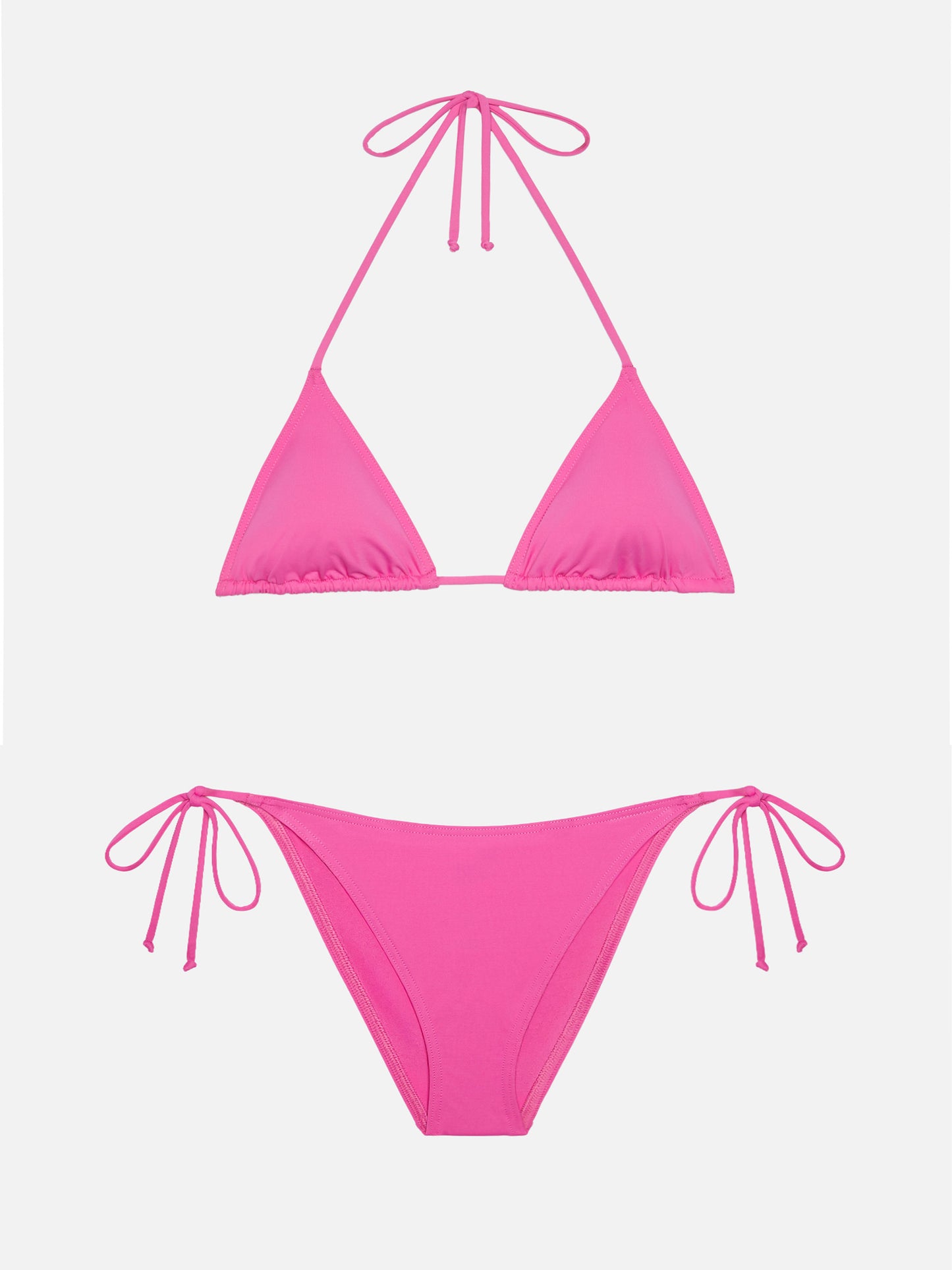 Leah Virgo triangle bikini in fuchsia