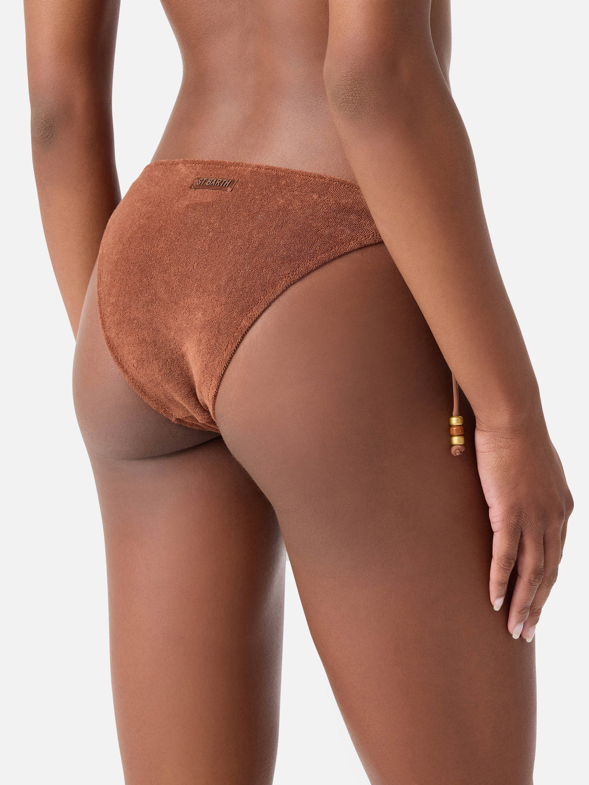 Bikini Judy Virgo bralette in tessuto effetto spugna marrone