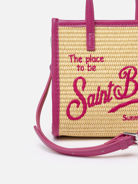 Beige Mini Vivian Straw handbag