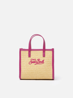 Beige Mini Vivian Straw handbag
