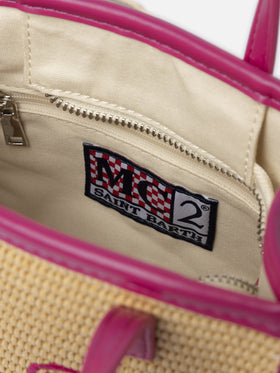 Beige Mini Vivian Straw handbag