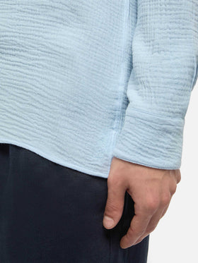 Light blue cotton gauze polo shirt Ventotene - MC2 Saint Barth