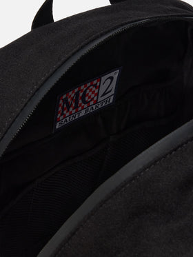 Wallin Felt Backpack in wool blend black with leather details