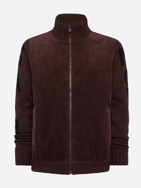 Brown padded jacket Whistler with knitted sleeves - MC2 Saint Barth