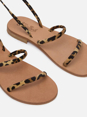 Wrap Flat Sandals con stampa animalier