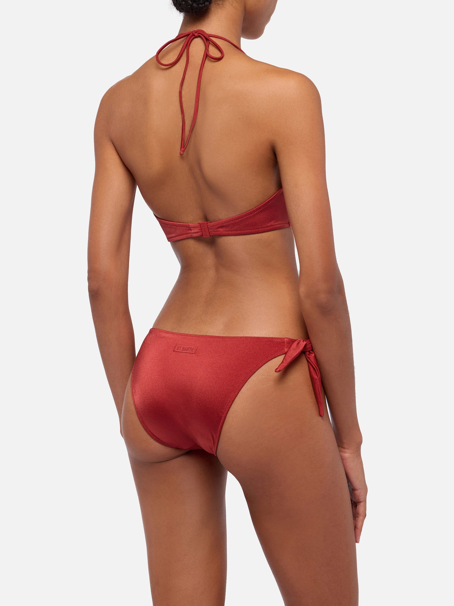 Bandeau bikini shimmer arancio ruggine Dhalia Yali