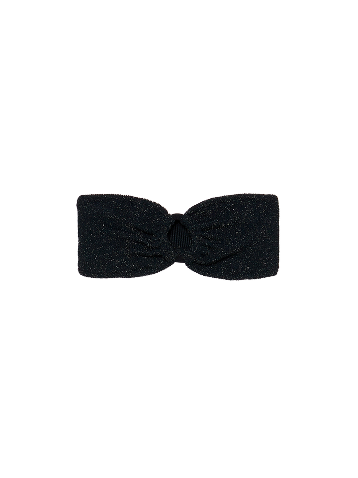 Yulia black lurex crinkle bandeau top