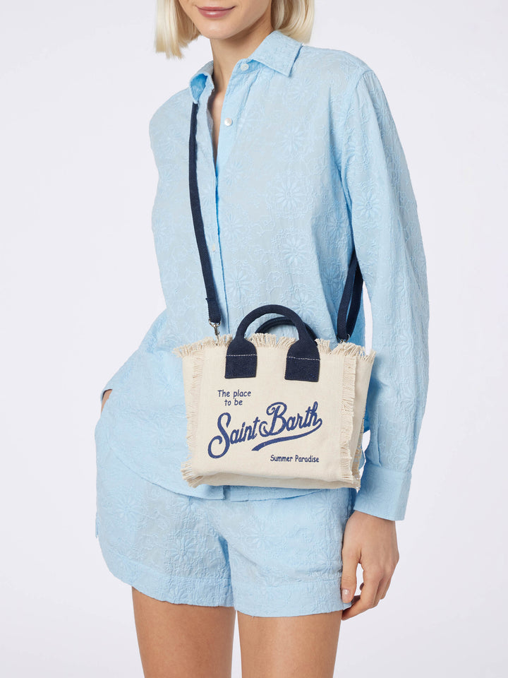 Off-white cotton canvas Mini Vanity bag - MC2 Saint Barth