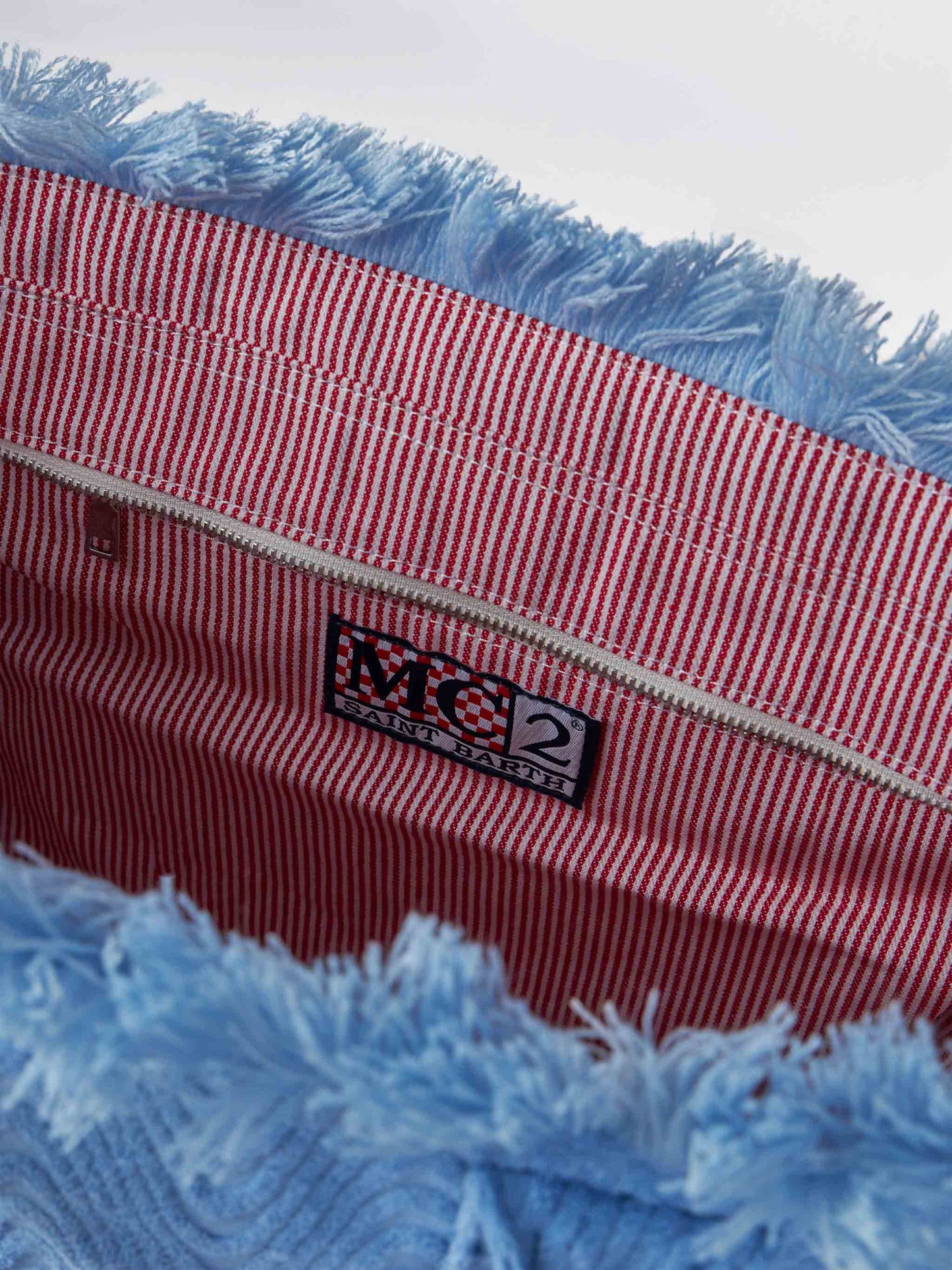 Light blue terry embossed Vanity Sponge tote bag - MC2 Saint Barth