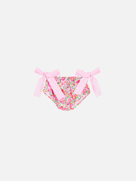 Baby girl swim briefs with flower print - MC2 Saint Barth