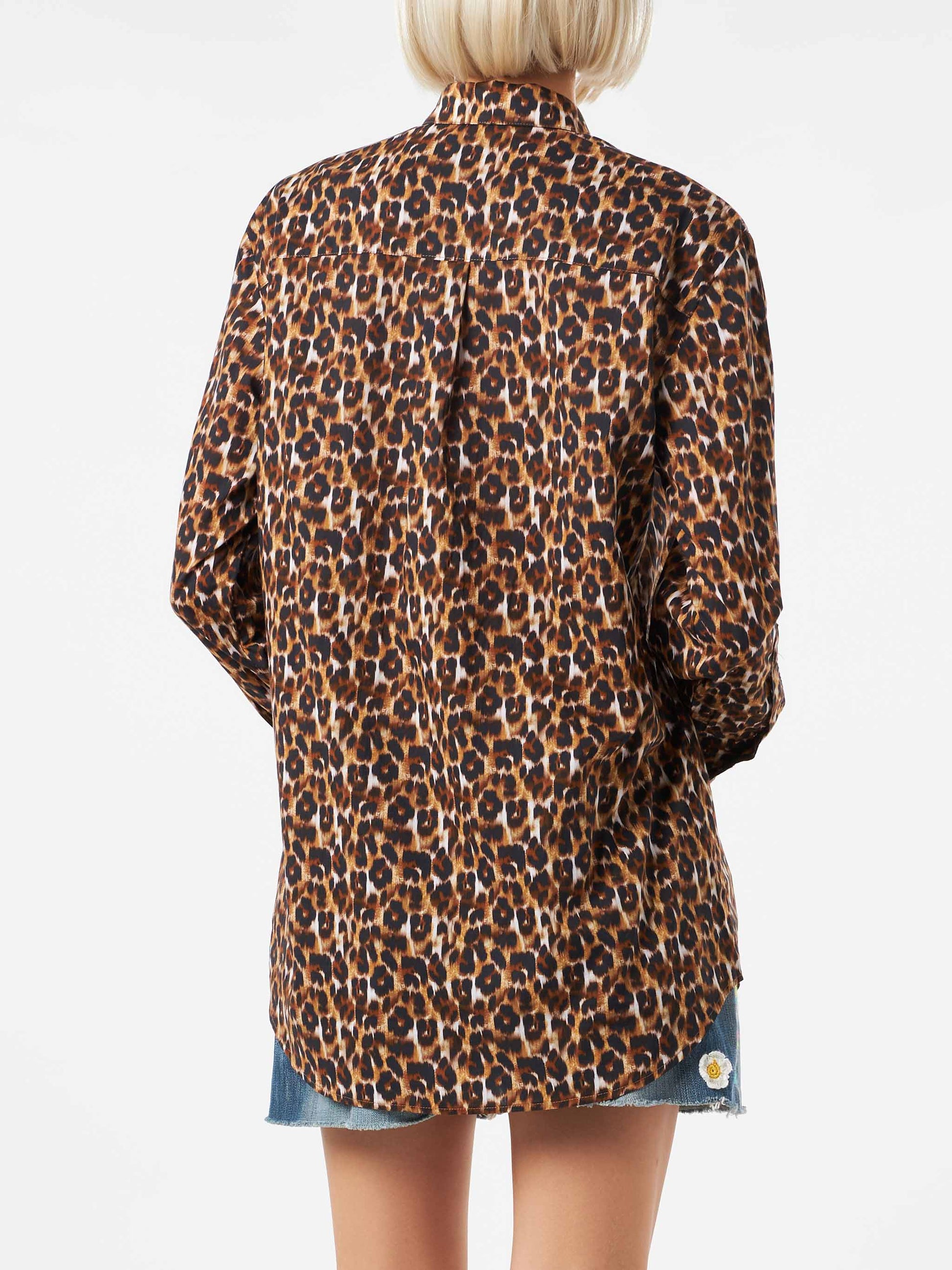 Leopard print cotton shirt with embroidery - MC2 Saint Barth