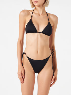 Woman black triangle bikini