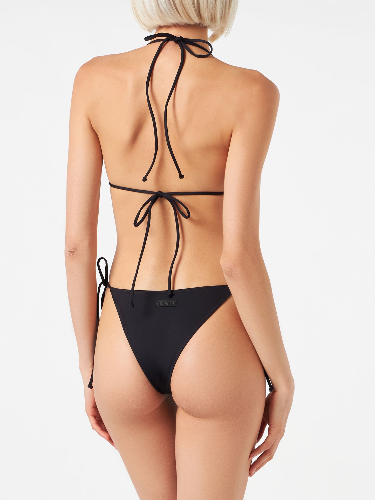 Woman black triangle bikini