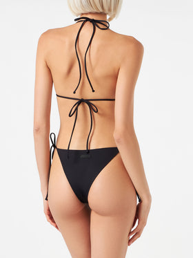 Woman black triangle bikini