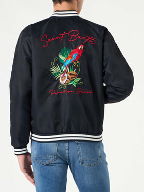 Man blue navy jacket with parrots embroidery - MC2 Saint Barth