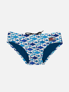 Multi shark print boy swim briefs - MC2 Saint Barth
