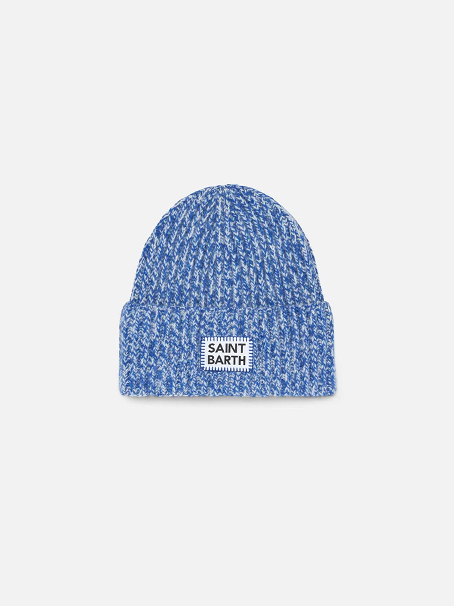 Kid white and bluette mouliné beanie with Saint Barth embroidery - MC2 Saint Barth