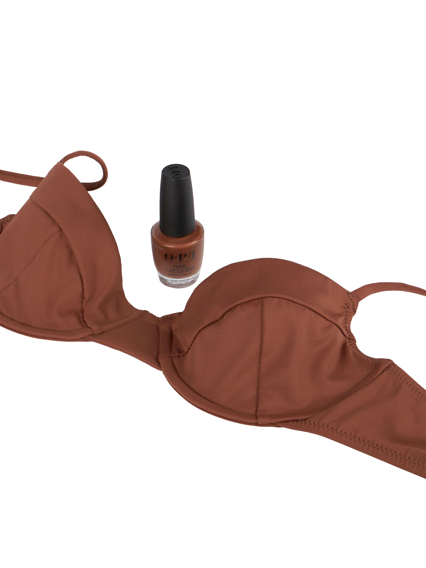 Woman brown underwired bralette bikini