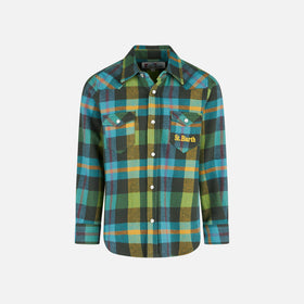 Boy shirt with tartan print - MC2 Saint Barth