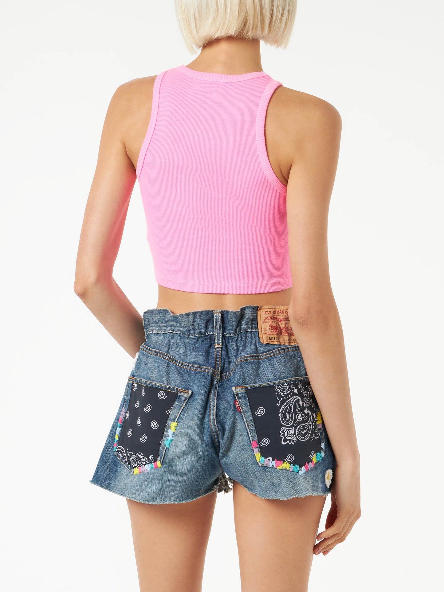 Cotton crop tank top with St. Barth embroidery - MC2 Saint Barth