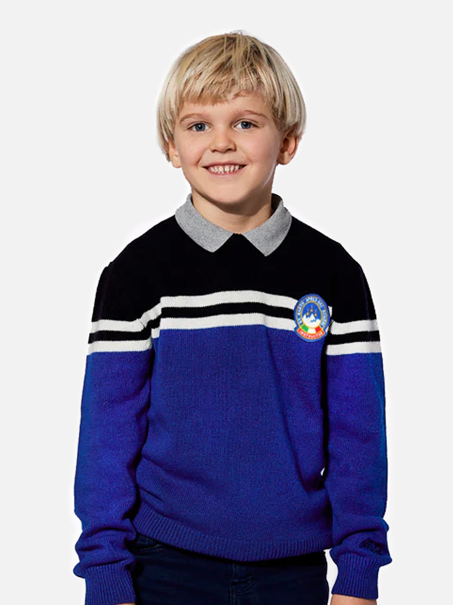 Boy bluette sweater with patch