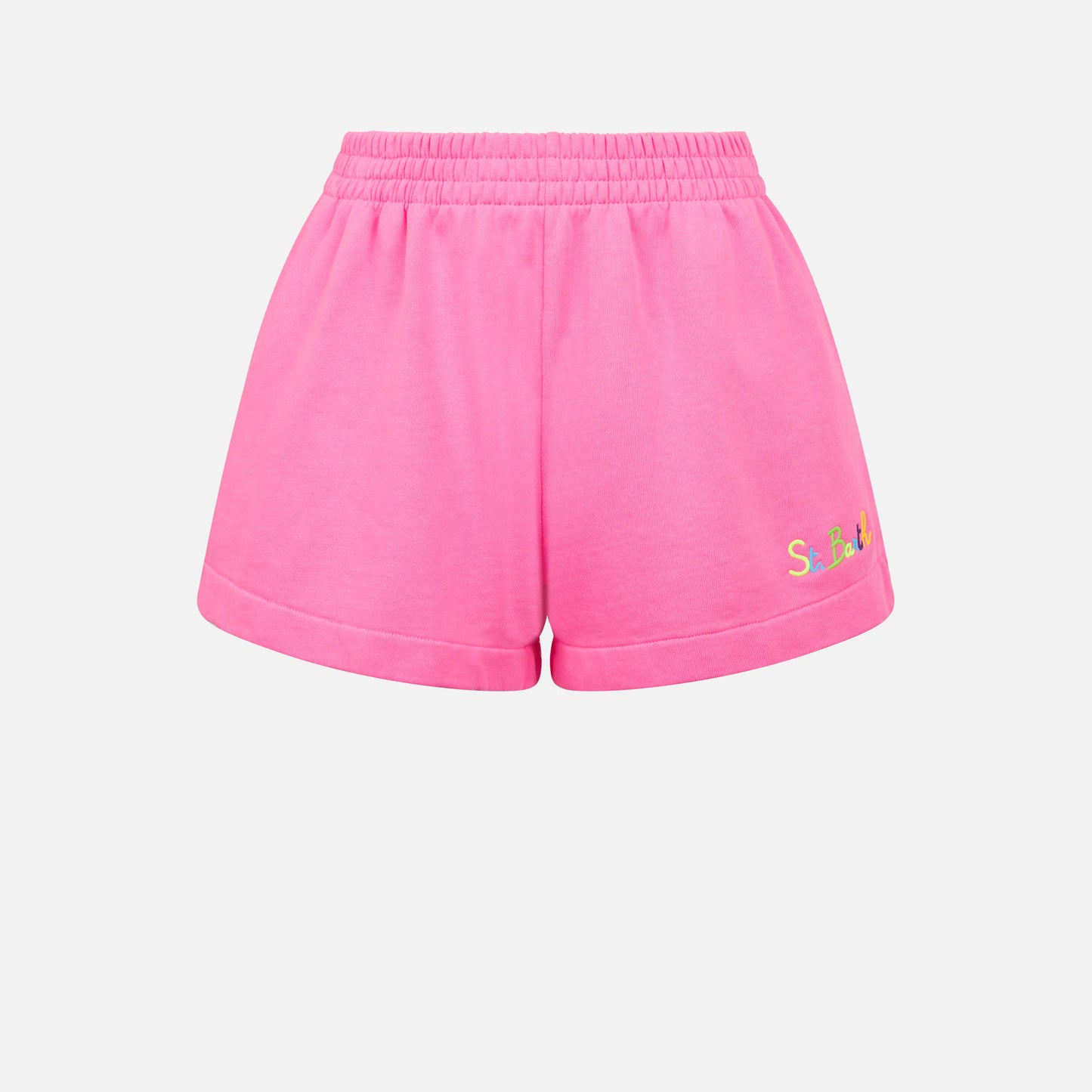 Kurze Damenhose aus fluorosa Baumwolle
