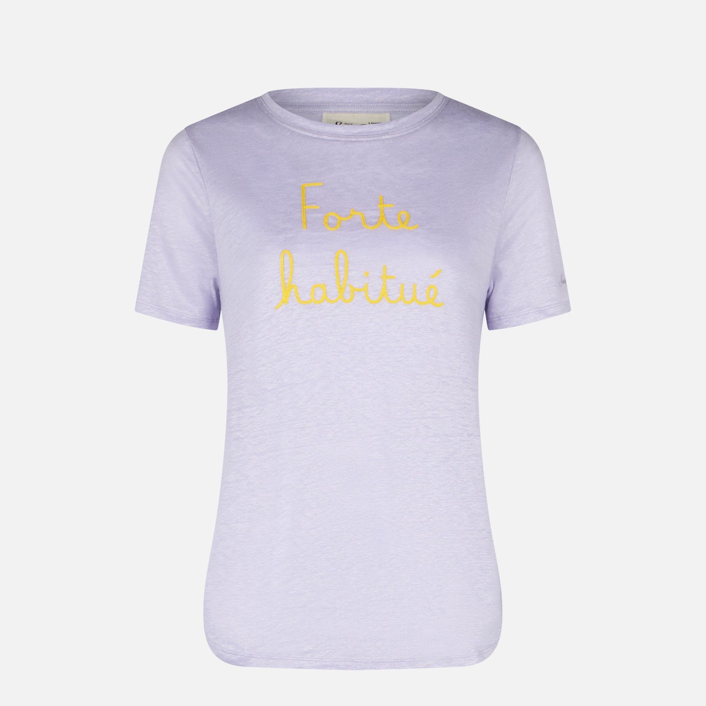 T-shirt in lino con ricamo Forte Habituè