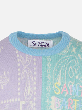 Girl bandanna print brushed sweater - MC2 Saint Barth