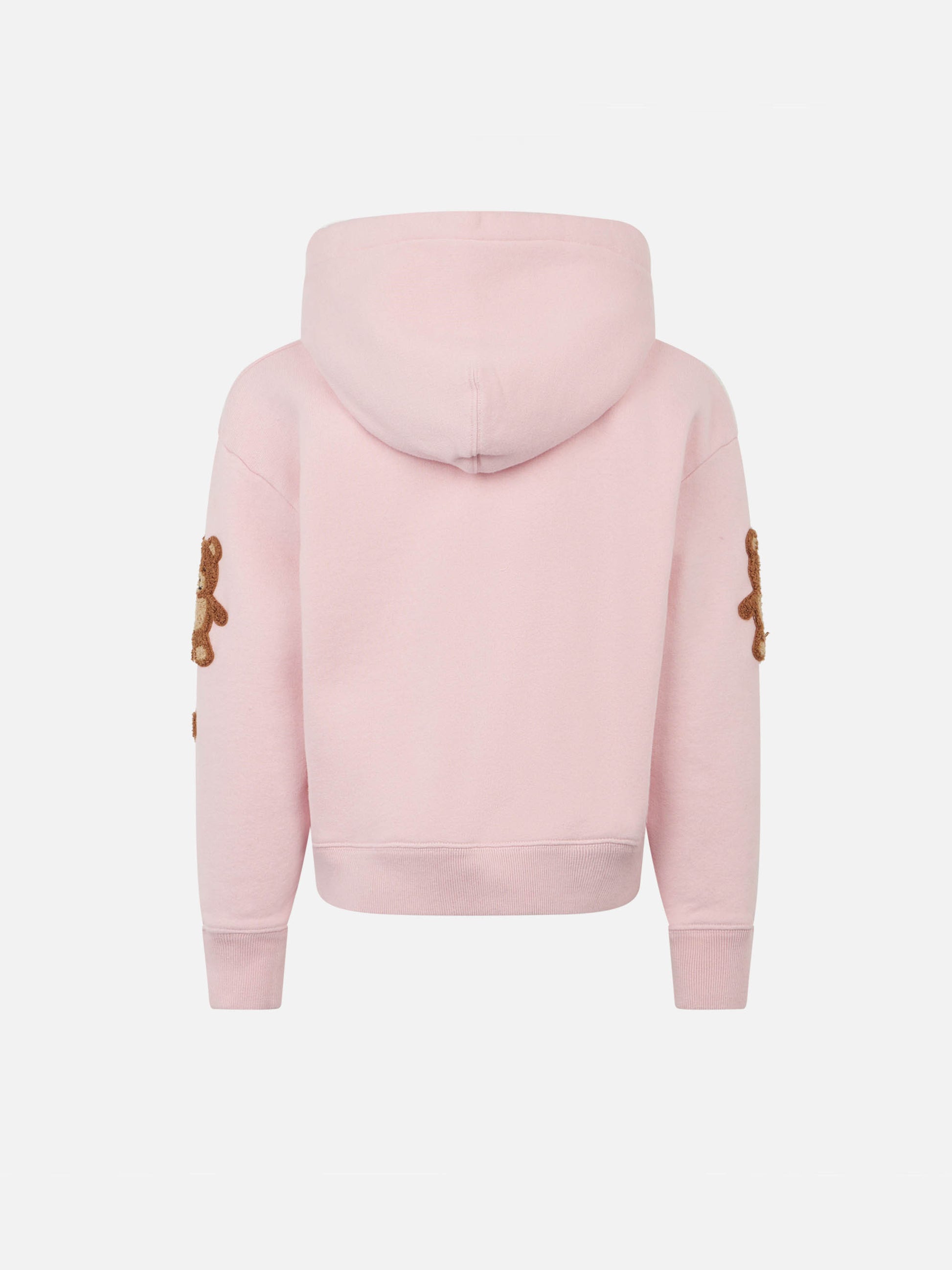 Girl fleece hooded sweatshirt with teddy bears embroidery - MC2 Saint Barth