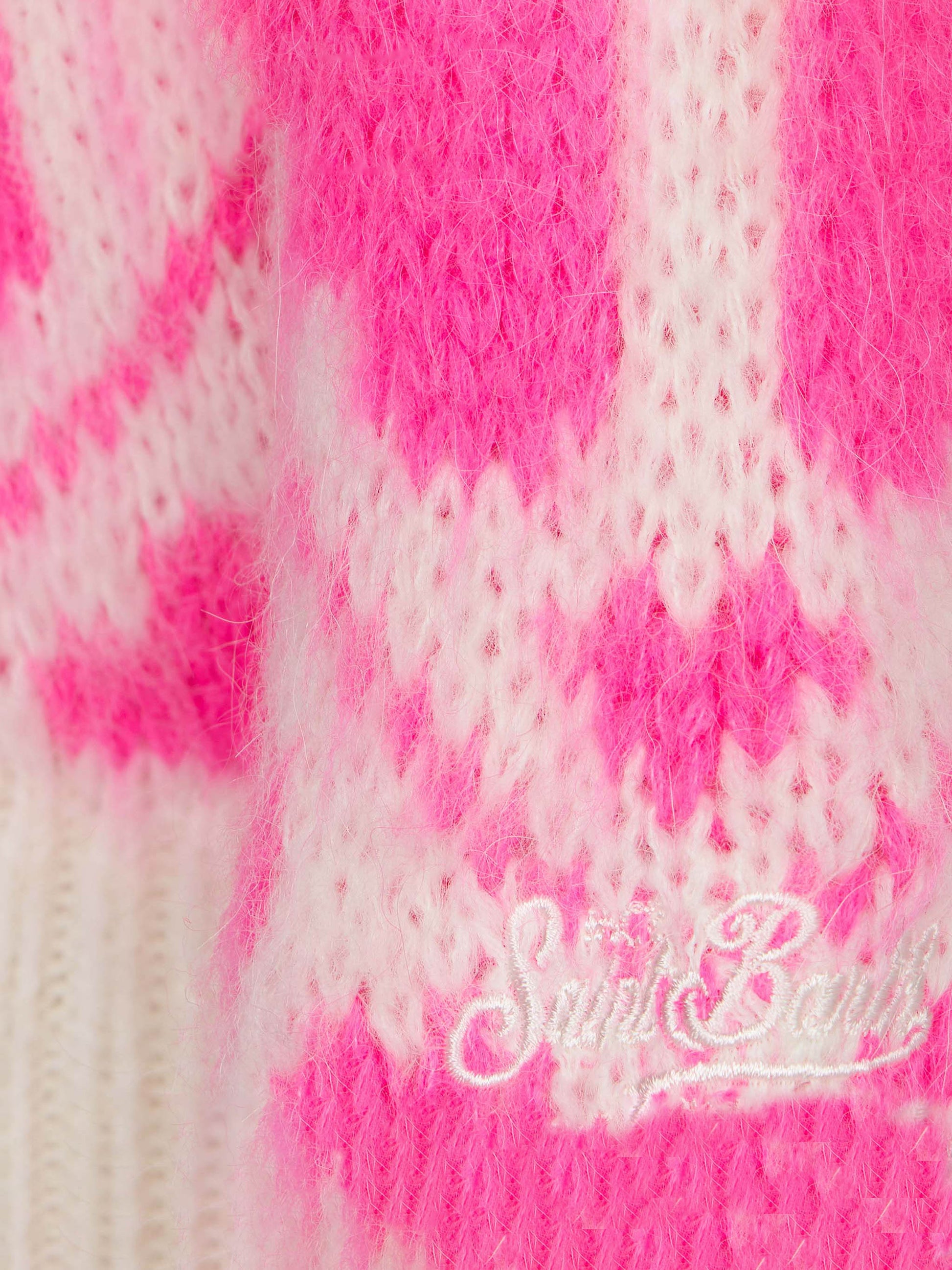 Girl brushed crewneck sweater with heart print - MC2 Saint Barth