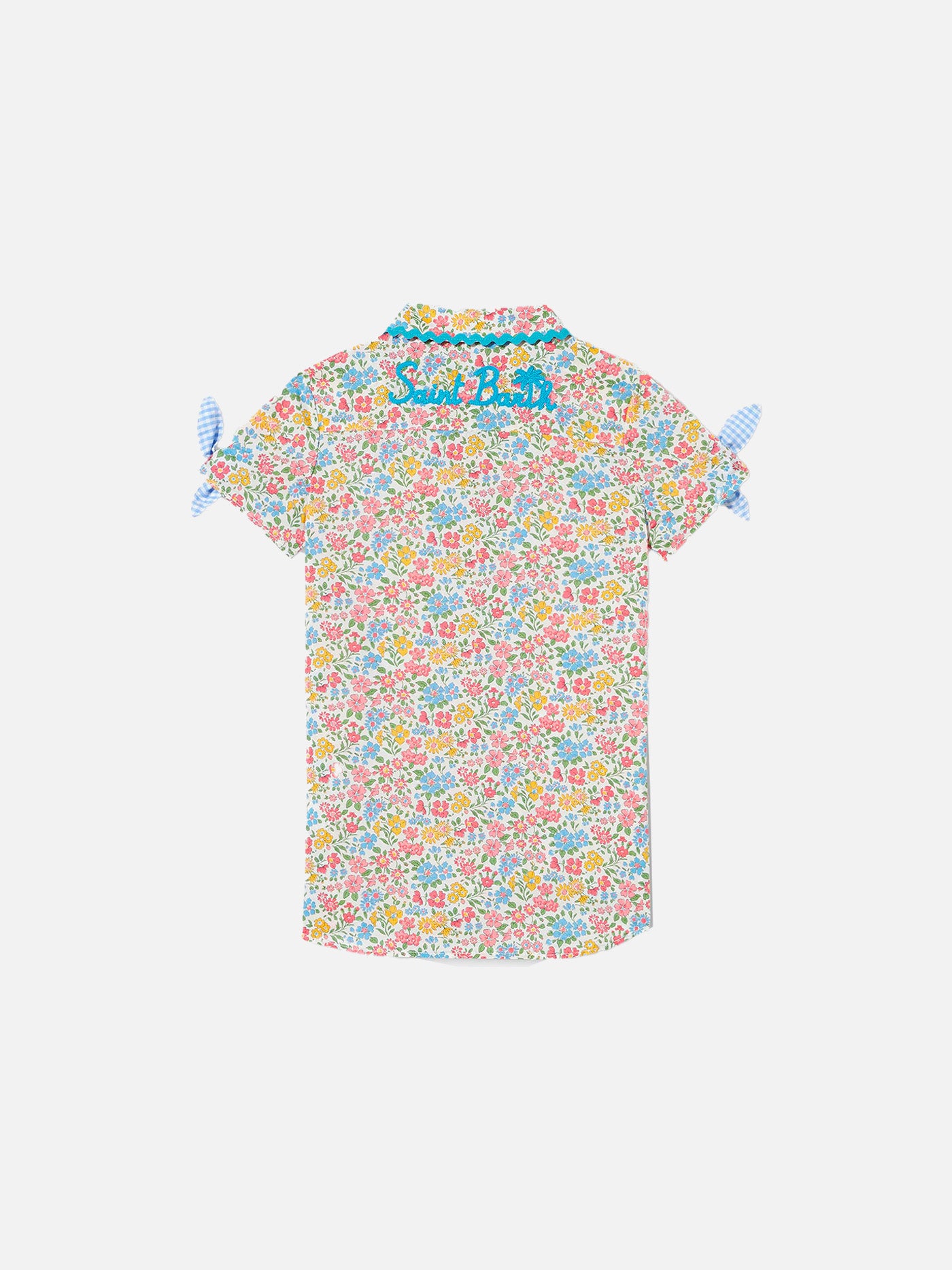 Girl shirt dress with flowers print - MC2 Saint Barth