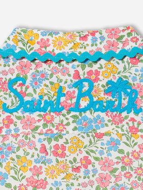Girl shirt dress with flowers print - MC2 Saint Barth