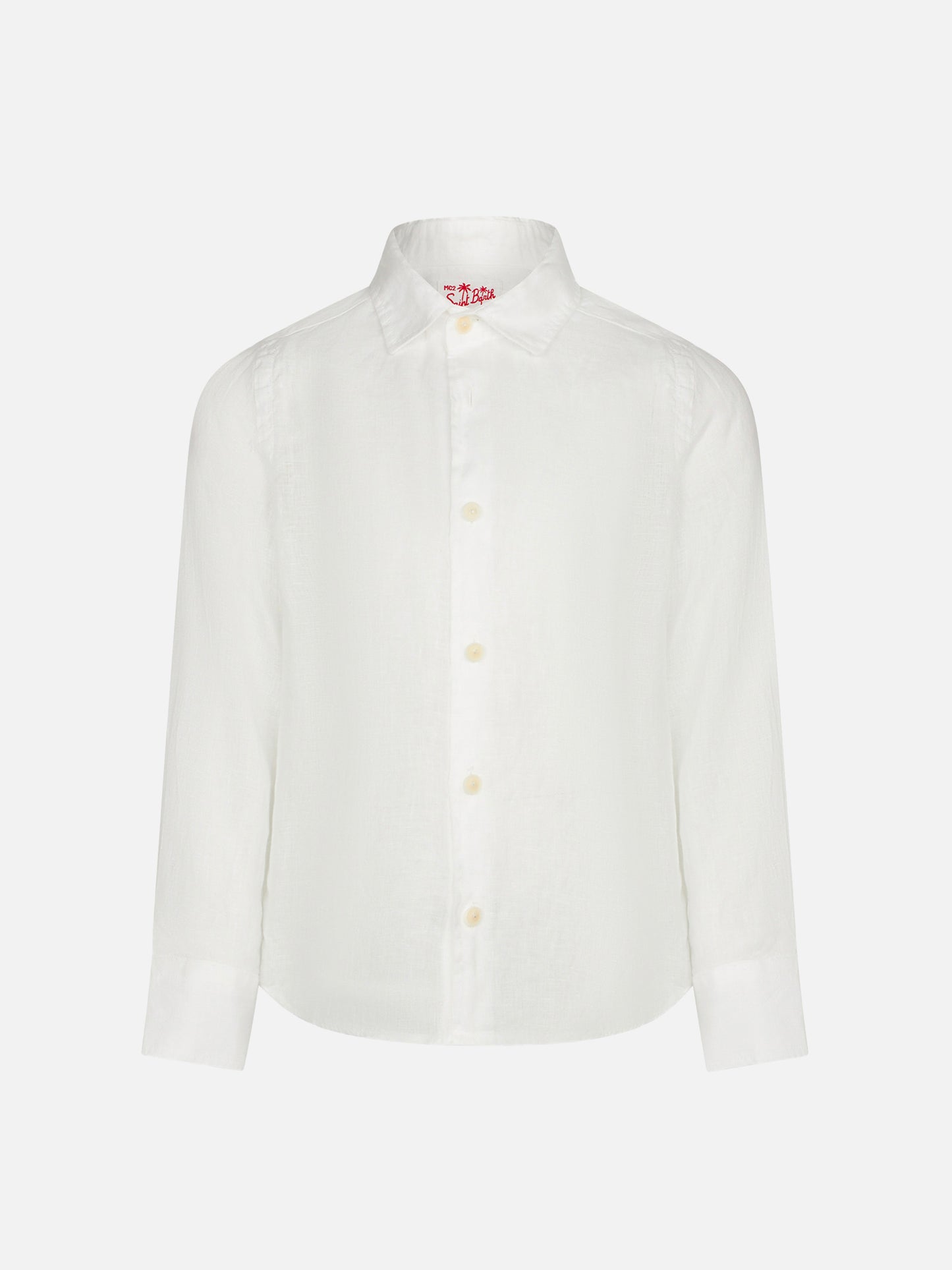 White linen kid shirt Agnes - MC2 Saint Barth