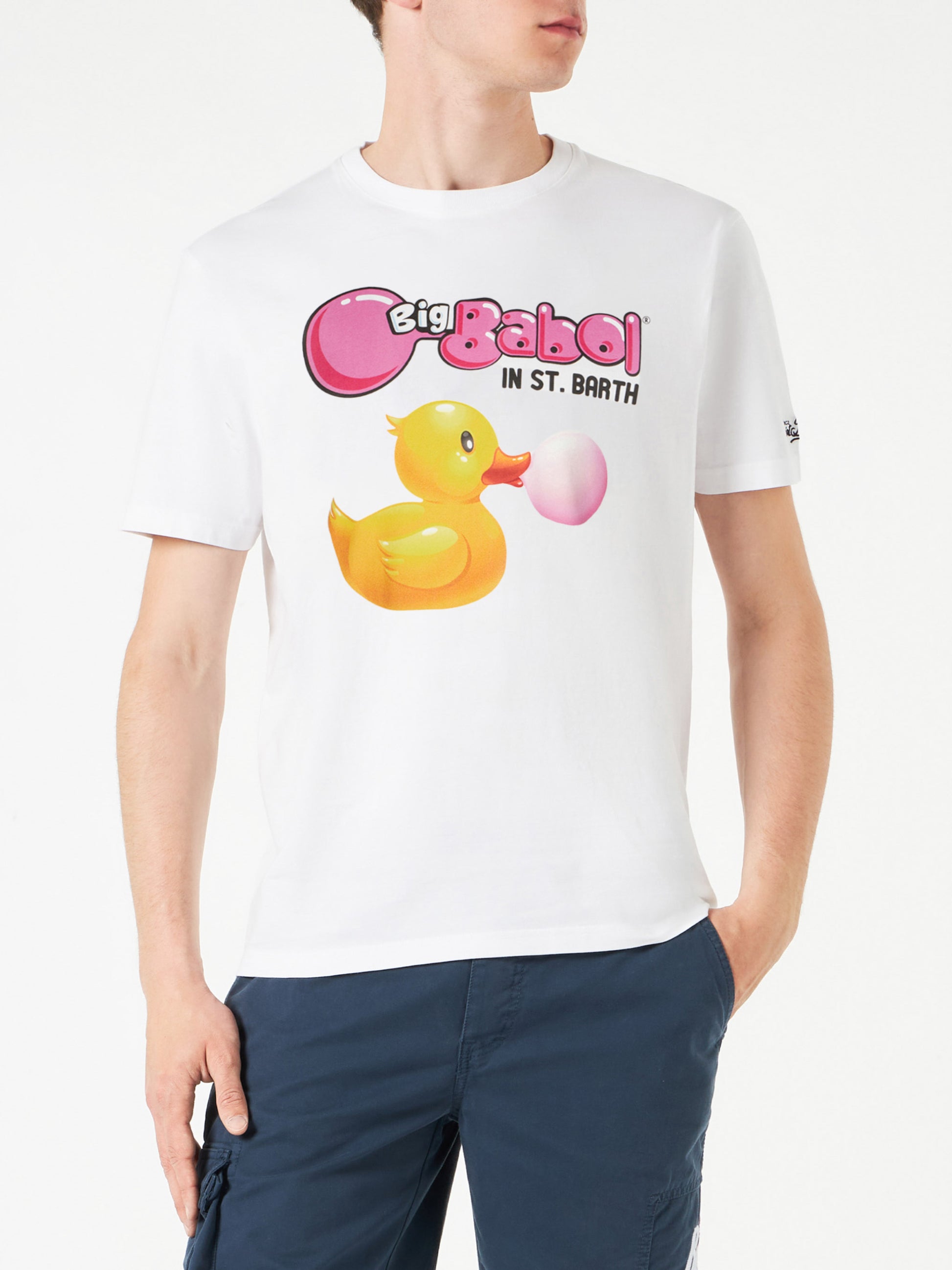 Man cotton t-shirt with ducky Big Babol print | BIG BABOL® SPECIAL EDITION - MC2 Saint Barth