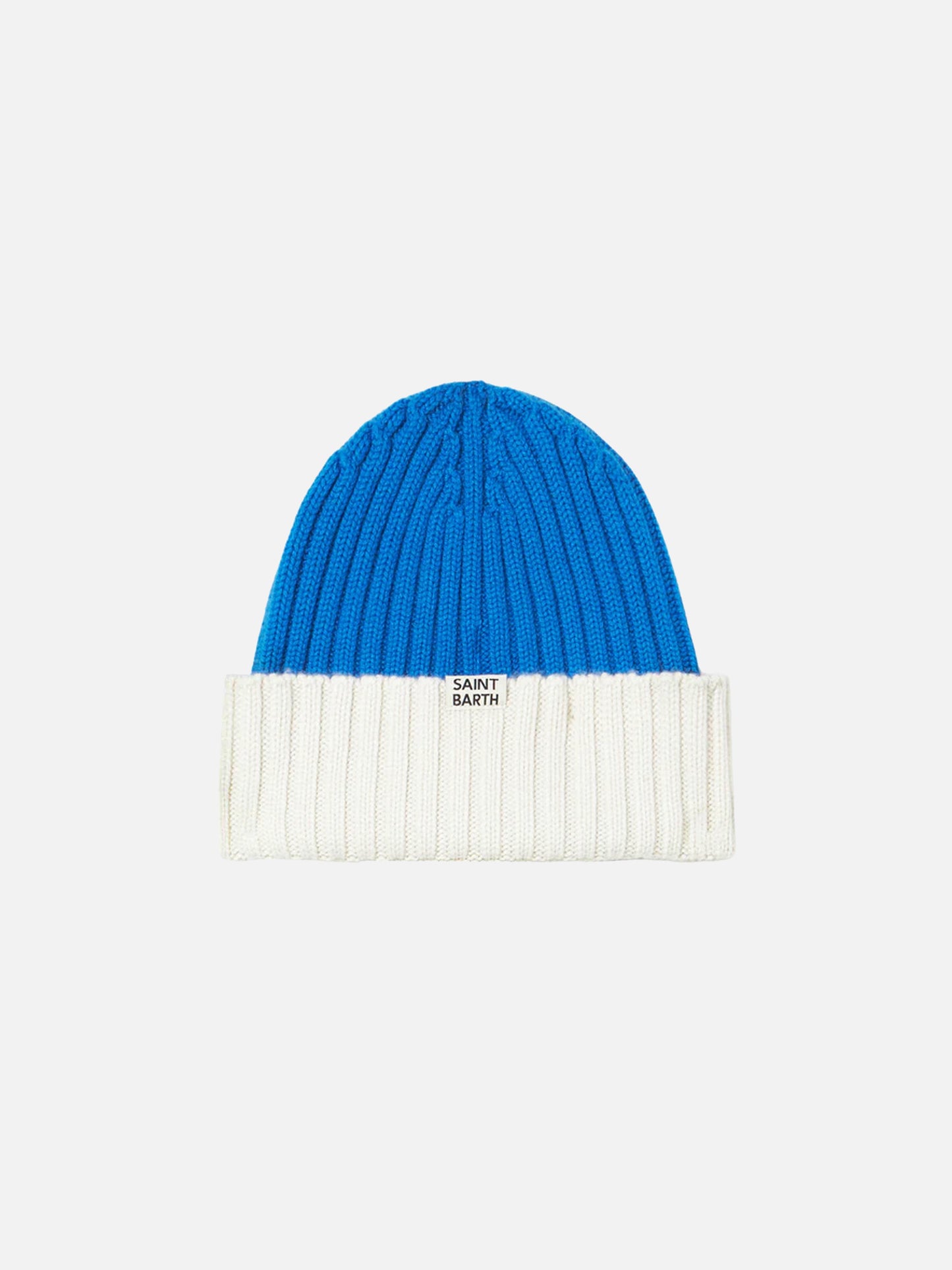 Man knit beanie with Bombardino embroidery