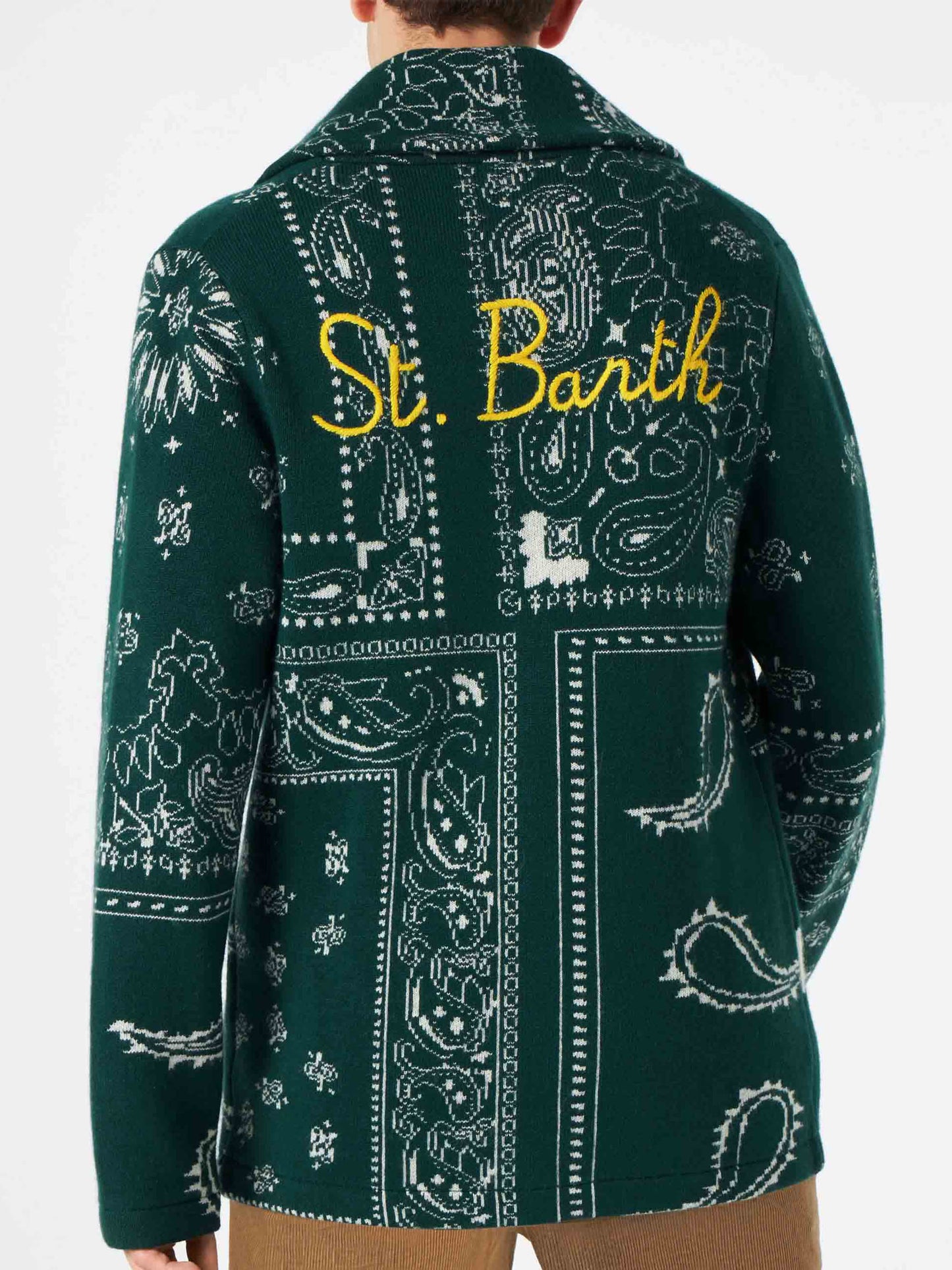 Man knit jacket with bandanna print - MC2 Saint Barth