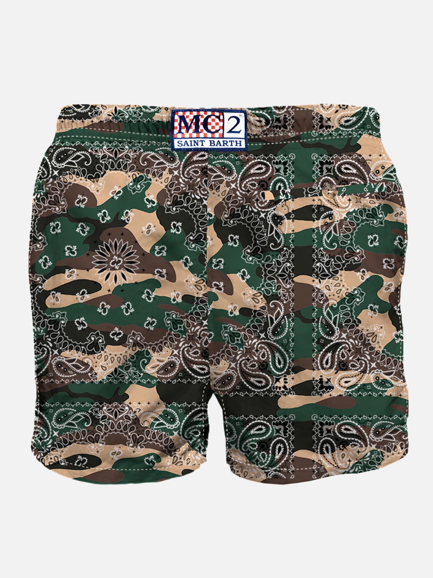 Man swim shorts with camouflage bandanna print - MC2 Saint Barth