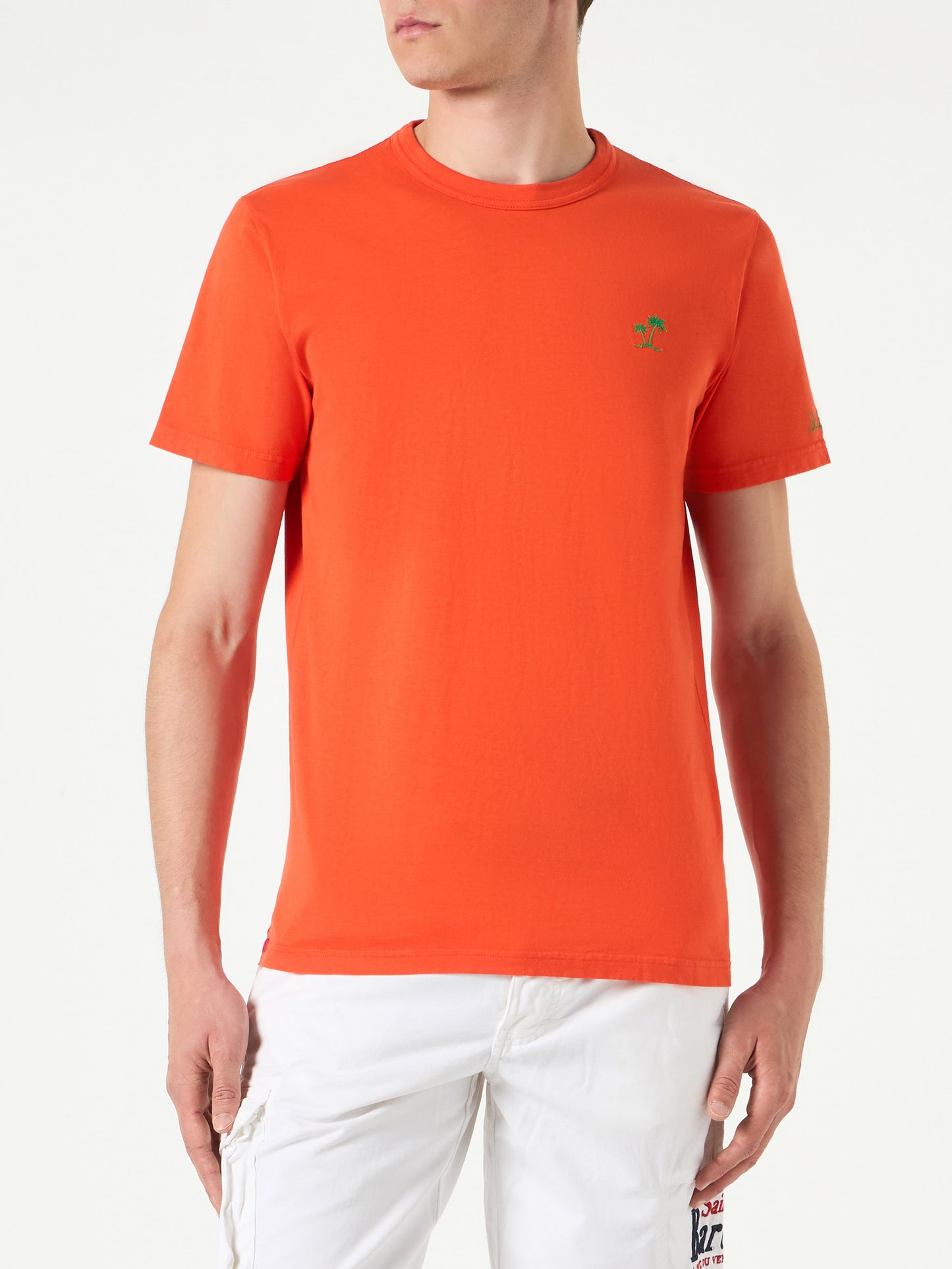 Man orange cotton t-shirt - MC2 Saint Barth