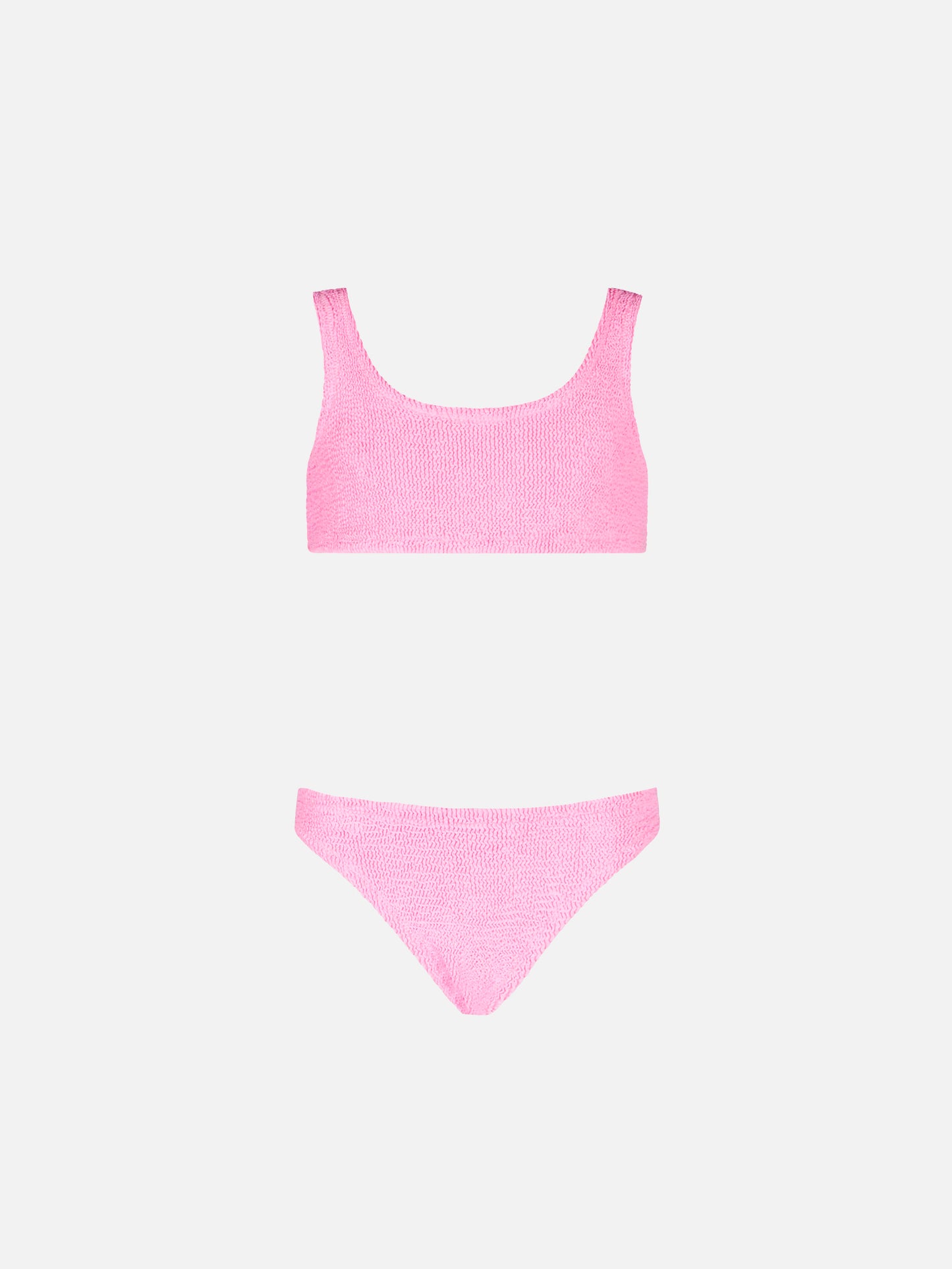 Girl crinkle pink bralette bikini