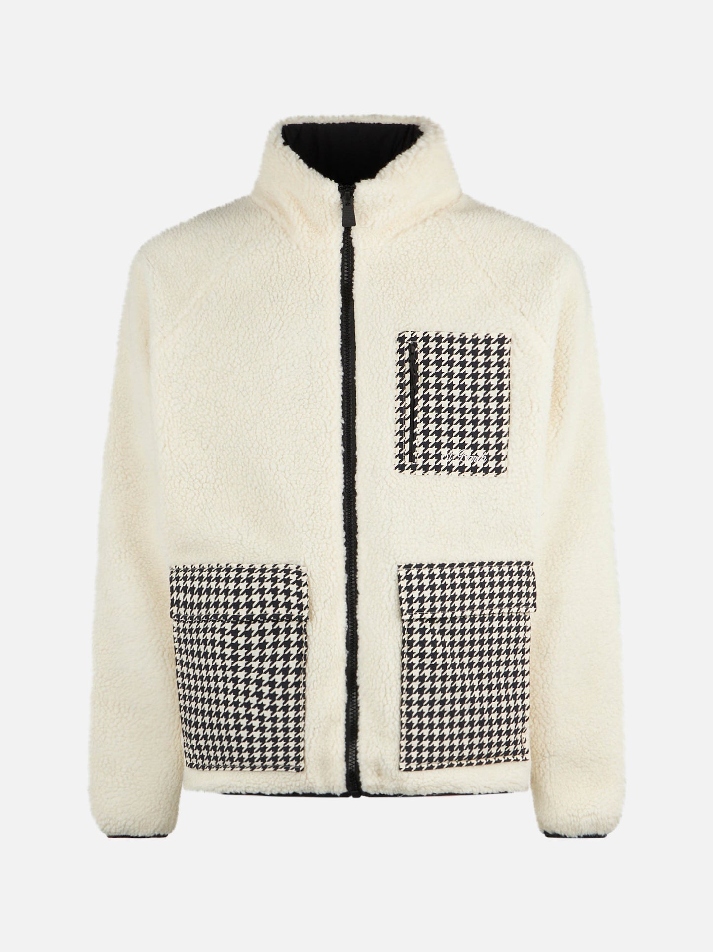 Man white sherpa jacket with check patch pockets - MC2 Saint Barth