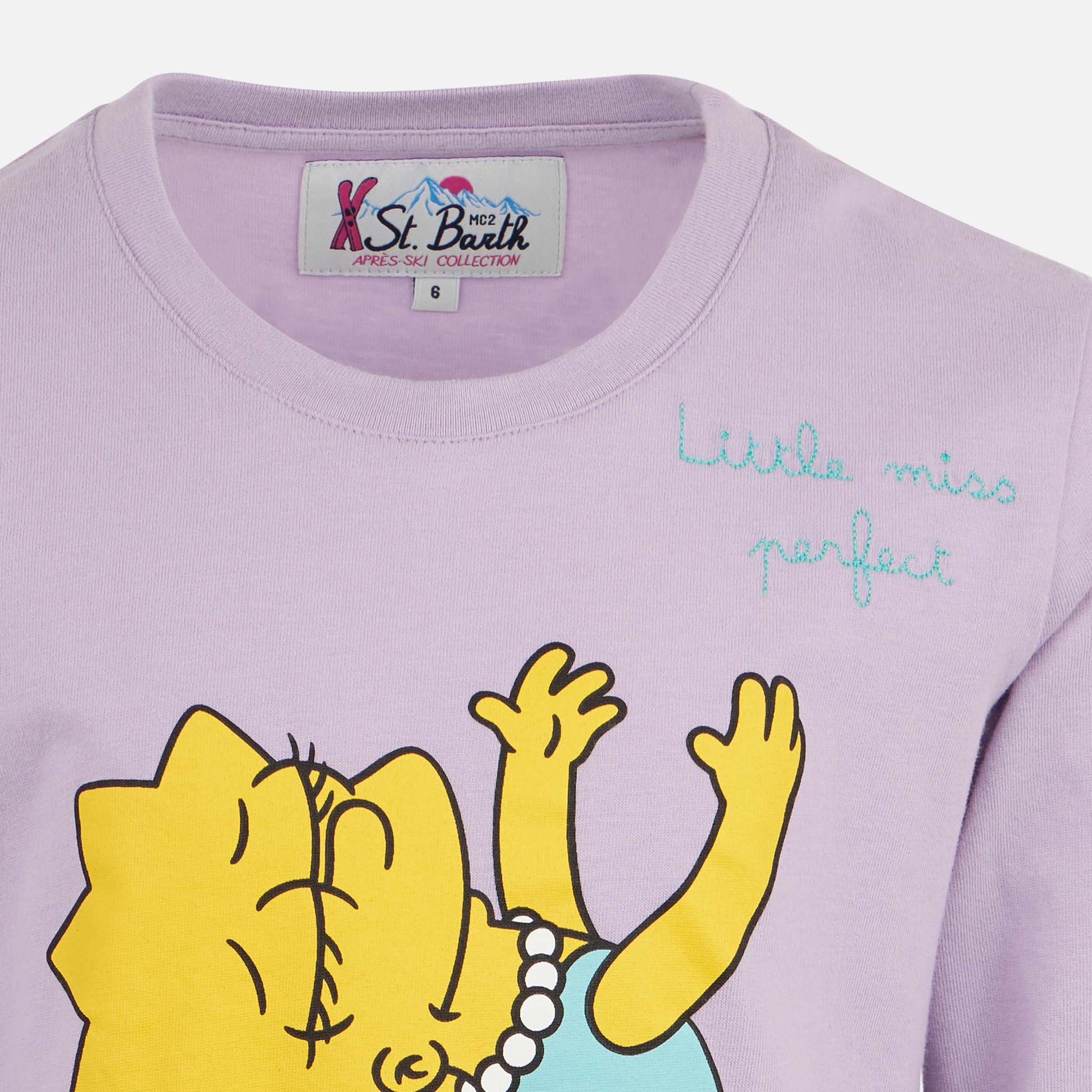 Girl heavy cotton t-shirt with Lisa Simpson print | THE SIMPSON SPECIAL EDITION - MC2 Saint Barth