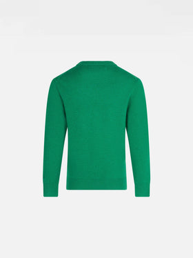 Boy green sweater with St. Moritz jacquard - MC2 Saint Barth