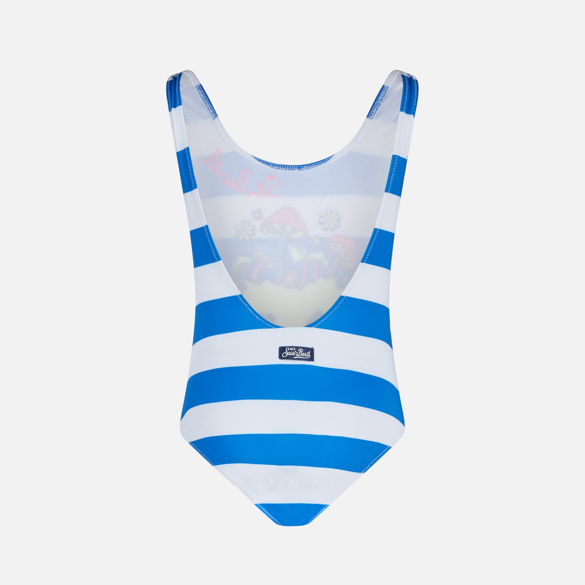 Girl one piece swimsuit with '70 smile print - MC2 Saint Barth