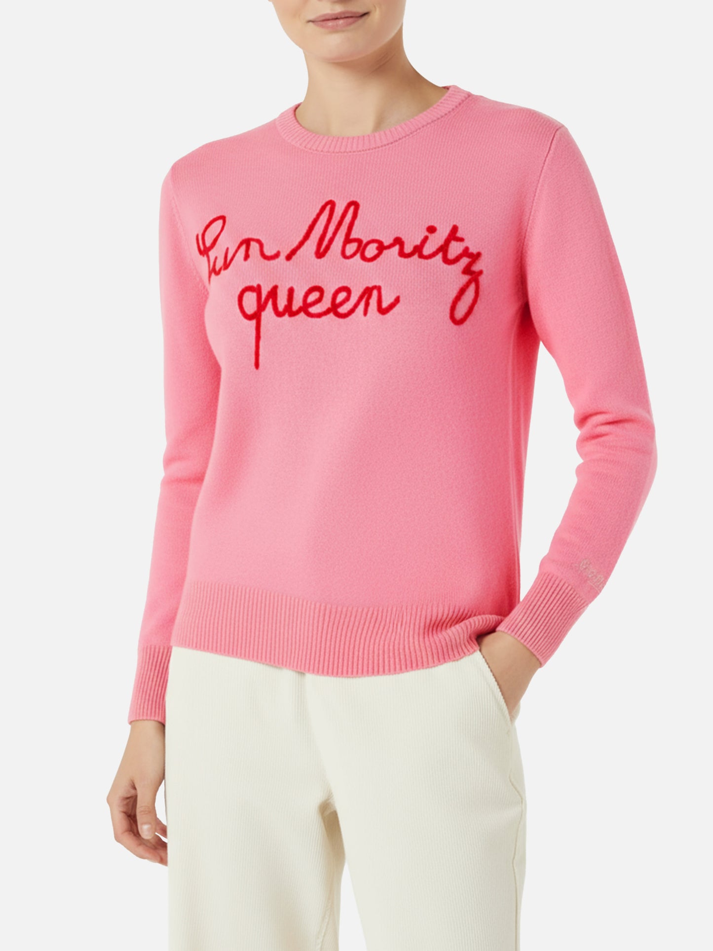 Damenpullover mit Sun Moritz Queen-Stickerei