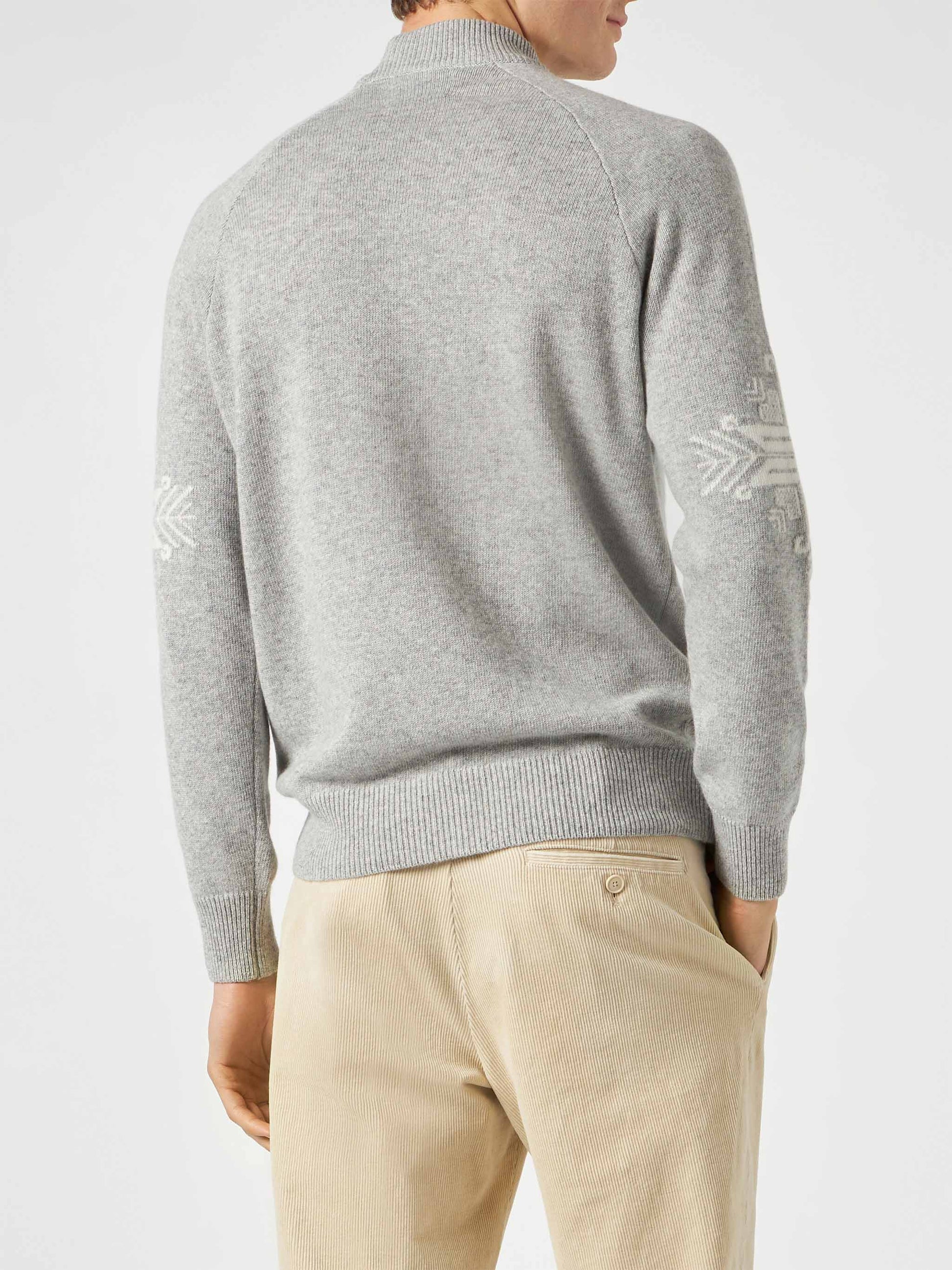 Half-turtleneck sweater Davos with Matterhorn jacquard - MC2 Saint Barth