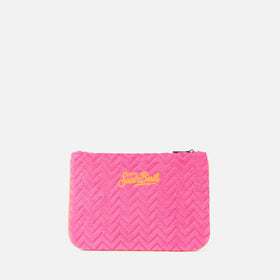 Parisienne terry pochette with embossed pattern
