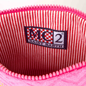 Parisienne terry pochette with embossed pattern